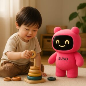 Enfant qui joue avec son robot